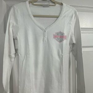 Harley Davidson long sleeve white tee